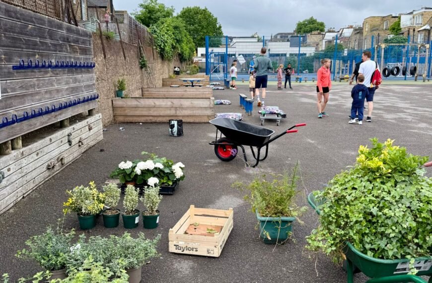 PTA Volunteers refurbished playground during the June 2025 Playground DIY Session